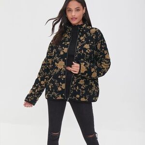 Forever 21 Floral Quilted Jacket - XL